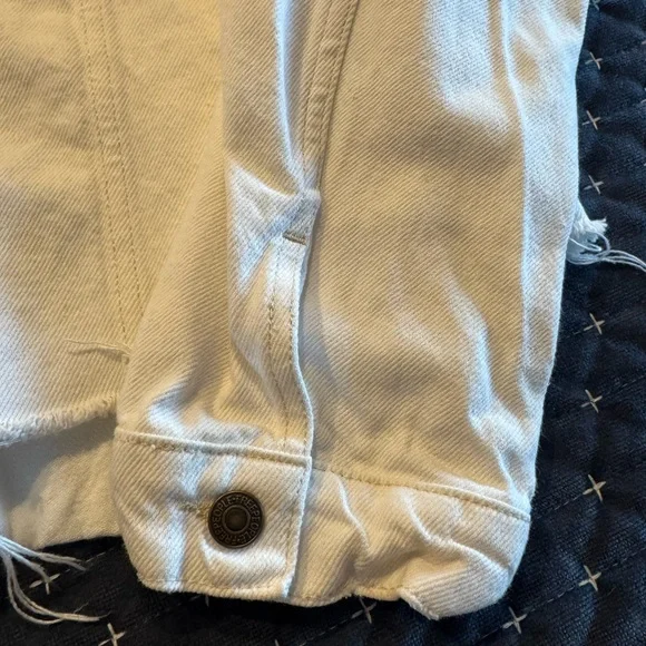 Free People Cream Button-Up Jean Jacket - Picture 3 of 4